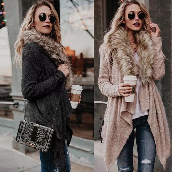 last one FAUX FUR FUZZY BLACK LOOSE SWEATER - Picture 4 of 7